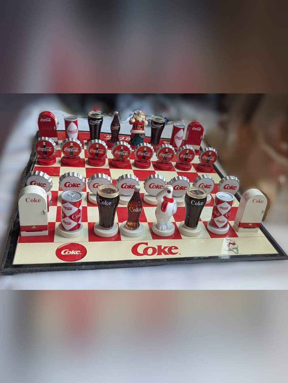 Coca Cola Themed Chess board Game Set - Red & White